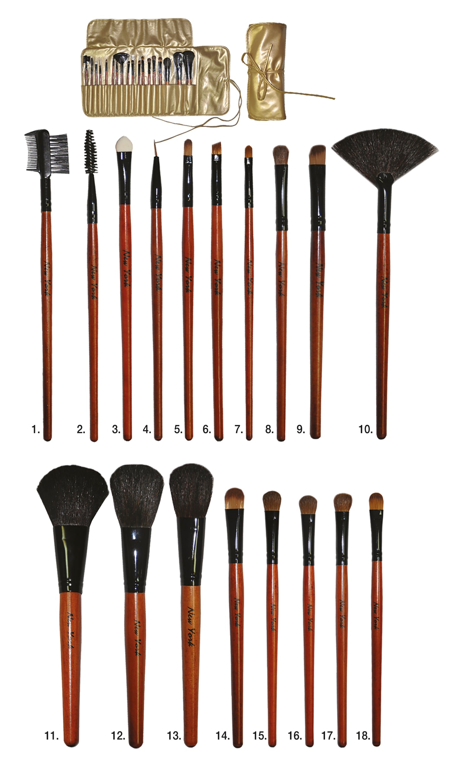 Kit de 18 Brochas de Taklon