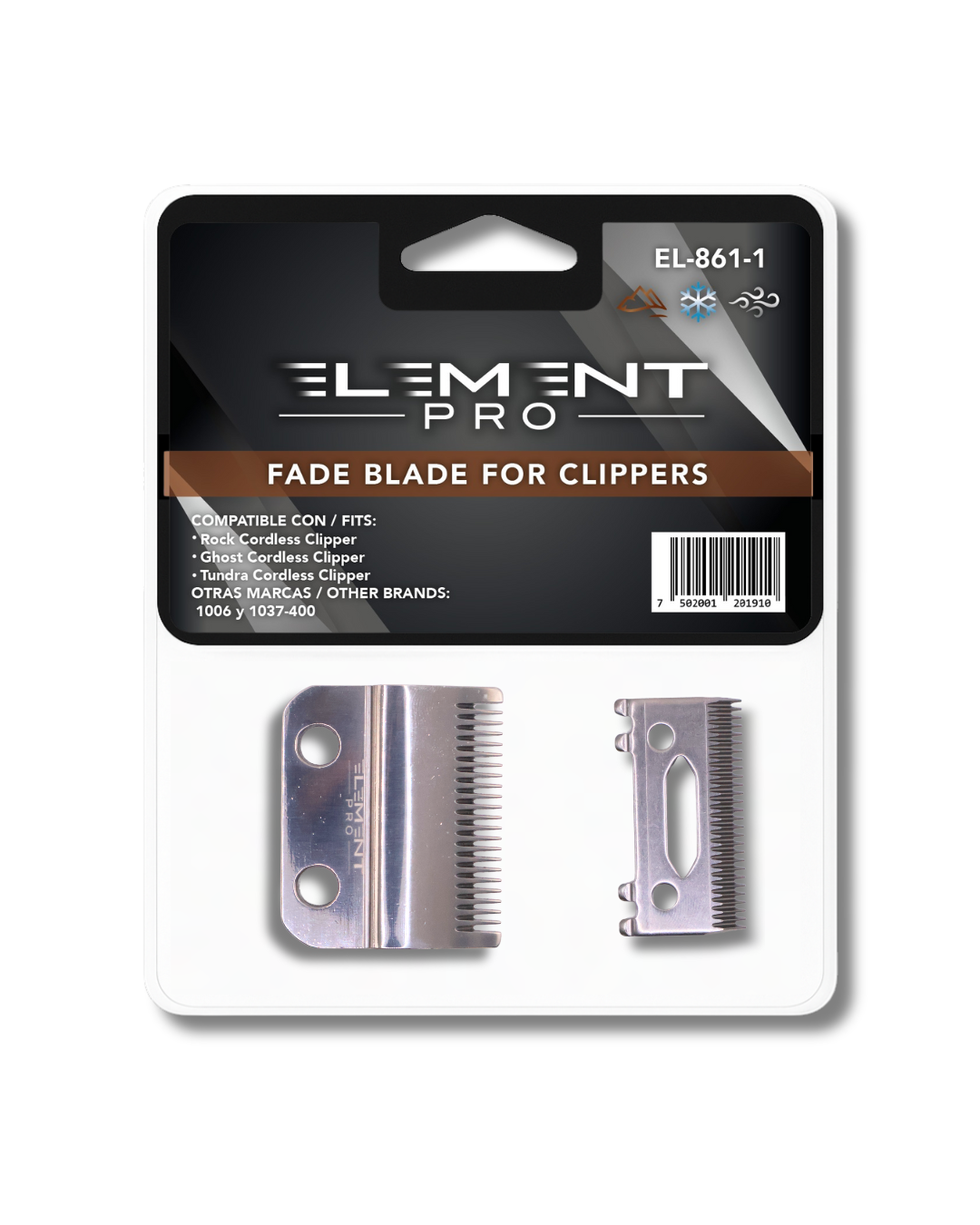Cuchilla 2 hoyos plana fade blade